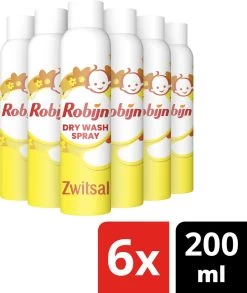 Robijn Zwitsal Dry Wash Spray - 6 X 200 Ml - Voordeelverpakking -Winkel Voor Huishoudelijke Artikelen 1013x1200