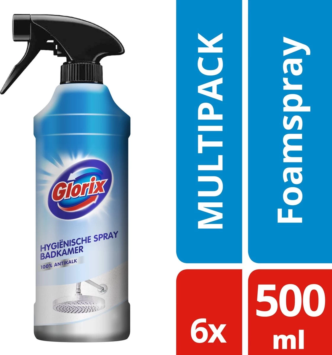 Glorix Hygiënische Badkamer Foamspray - 6 X 500 Ml - Voordeelverpakking 3 Glorix Hygiënische Badkamer Foamspray - 6 X 500 Ml - Voordeelverpakking