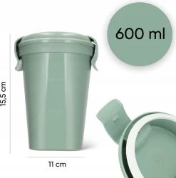 Curver Lunch & Go Beker - Magnetronbestendig - Lunchbeker – Muesli Beker - Soepbeker - Yoghurt Beker To Go – LunchBox - KoffieBeker - Salade Lunchbox - 0,6l – Groen -Winkel Voor Huishoudelijke Artikelen 1186x1200