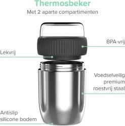 Coninx Thermos Lunchbox - Muesli Beker To Go - Isoleer Lunchpot - Yoghurtbeker To Go - Mueslibeker 840ml (600ml+240ml) - RVS 16 Coninx Thermos Lunchbox - Muesli Beker To Go - Isoleer Lunchpot - Yoghurtbeker To Go - Mueslibeker 840ml (600ml+240ml) - RVS -Winkel Voor Huishoudelijke Artikelen 1195x1200