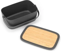 Brabantia Nic Broodtrommel - Met Bamboe Deksel - Dark Grey -Winkel Voor Huishoudelijke Artikelen 1200x1017