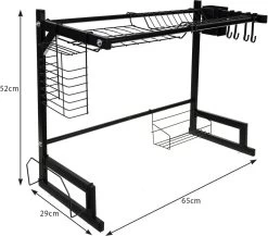 Afdruiprek Droger Zwart Voor Bestek Boven De Gootsteen 65 Cm X 29 Cm X 52 Cm -Winkel Voor Huishoudelijke Artikelen 1200x1052 1