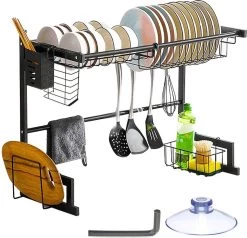 Afdruiprek Droger Zwart Voor Bestek Boven De Gootsteen 65 Cm X 29 Cm X 52 Cm -Winkel Voor Huishoudelijke Artikelen 1200x1154 1