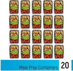 Meal Prep Bakjes - 20 Stuks - 1 Compartiment - Lunchbox - Diepvriesbakjes - Vershoudbakjes - Plastic Bakjes Met Deksel - Magnetron Bakjes Met Deksel - Meal Prep - Vershouddoos - 1L - BPA Vrij - Fitcrafters -Winkel Voor Huishoudelijke Artikelen 1200x1171 1