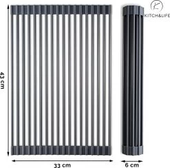 Kitch&Life Afdruiprek Oprolbaar - Mat Zwart - Pannenonderzetter - Afdruipmat - Keukenrek 3-in-1 -Winkel Voor Huishoudelijke Artikelen 1200x1185 1