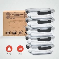 KitchenBrothers Meal Prep Bakjes - Set - Luchtdicht - BPA Vrij - 1L - Glas - 5 Stuks -Winkel Voor Huishoudelijke Artikelen 1200x1198 36