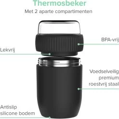 Coninx Thermos Lunchbox - Muesli Beker To Go - Isoleer Lunchpot - Yoghurtbeker To Go - Mueslibeker 840ml (600ml+240ml) - RVS / Zwart 18 Coninx Thermos Lunchbox - Muesli Beker To Go - Isoleer Lunchpot - Yoghurtbeker To Go - Mueslibeker 840ml (600ml+240ml) - RVS / Zwart -Winkel Voor Huishoudelijke Artikelen 1200x1198 8
