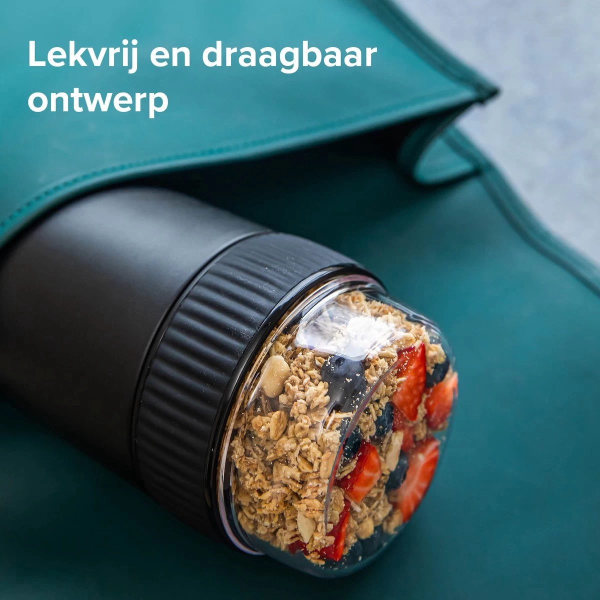 Coninx Thermos Lunchbox - Muesli Beker To Go - Isoleer Lunchpot - Yoghurtbeker To Go - Mueslibeker 840ml (600ml+240ml) - RVS / Zwart 11 Coninx Thermos Lunchbox - Muesli Beker To Go - Isoleer Lunchpot - Yoghurtbeker To Go - Mueslibeker 840ml (600ml+240ml) - RVS / Zwart - Afbeelding 9