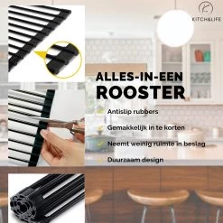 Kitch&Life Afdruiprek Oprolbaar - Mat Zwart - Pannenonderzetter - Afdruipmat - Keukenrek 3-in-1 -Winkel Voor Huishoudelijke Artikelen 1200x1200 259