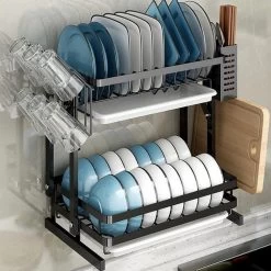 Doogo® Afdruiprek Met Lekbak 2 Laags – Inklapbaar - Muur Hangen Mogelijke - Afwasrek – Met 2 Lekbakken – Extra Accessories Voor Servies En Snijplanken - RVS 20 Doogo® Afdruiprek Met Lekbak 2 Laags – Inklapbaar - Muur Hangen Mogelijke - Afwasrek – Met 2 Lekbakken – Extra Accessories Voor Servies En Snijplanken - RVS -Winkel Voor Huishoudelijke Artikelen 1200x1200 270