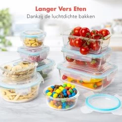 KitchenBrothers Meal Prep Bakjes - Set - Luchtdicht - BPA Vrij - Glas - 9 Stuks -Winkel Voor Huishoudelijke Artikelen 1200x1200 596