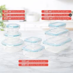 KitchenBrothers Meal Prep Bakjes - Set - Luchtdicht - BPA Vrij - Glas - 9 Stuks -Winkel Voor Huishoudelijke Artikelen 1200x1200 597