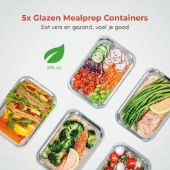 KitchenBrothers Meal Prep Bakjes - Set - Luchtdicht - BPA Vrij - 1L - Glas - 5 Stuks -Winkel Voor Huishoudelijke Artikelen 1200x1200 620
