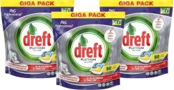 Dreft Platinum - All In One Lemon - 3 X 90 (270) Stuks - Vaatwastabletten - Voordeelverpakking