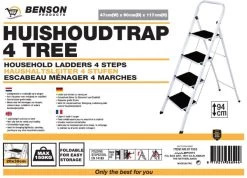 Benson Huishoudtrap 4 Treden - Anti Slip -Winkel Voor Huishoudelijke Artikelen 1200x866