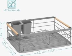 Navaris Afdruiprek Met Uitneembare Bestekhouder - Afwasrek Met Losse Lekbak - Vaatwasrek Met Plateau - Voor Bestek, Borden, Schalen En Pannen -Winkel Voor Huishoudelijke Artikelen 1200x930