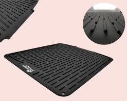 HOMYHON Afdruipmat -Afdruipmat Siliconen -Pannenonderzetter- Antislip -Hittebestendig - Aanrecht Mat -Siliconen Mat - 40 X 46 Cm - Zwart -Winkel Voor Huishoudelijke Artikelen 1200x960 1