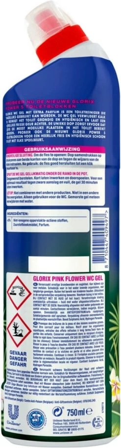Glorix WC Powergel Toiletreiniger Pink Flower - 6 X 750 Ml - Voordeelverpakking -Winkel Voor Huishoudelijke Artikelen 324x1200