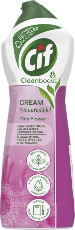 Cif CleanBoost Cream Pink Schuurmiddel - 8 X 750 Ml - Voordeelverpakking -Winkel Voor Huishoudelijke Artikelen 390x1200 1