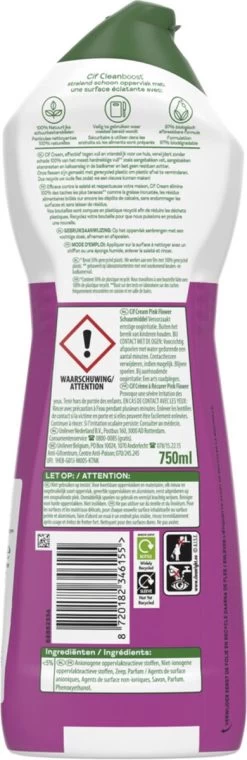 Cif CleanBoost Cream Pink Schuurmiddel - 8 X 750 Ml - Voordeelverpakking -Winkel Voor Huishoudelijke Artikelen 390x1200 2