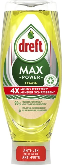 Dreft MaxPower - Lemon - Vloeibaar Afwasmiddel - Voordeelverpakking 8 X 640 Ml -Winkel Voor Huishoudelijke Artikelen 453x1200