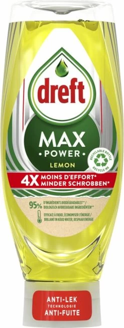 Dreft MaxPower - Lemon - Vloeibaar Afwasmiddel - Voordeelverpakking 8 X 640 Ml -Winkel Voor Huishoudelijke Artikelen 454x1200