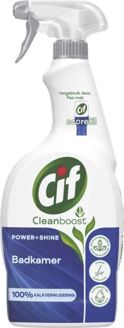 Cif CleanBoost Power & Shine Badkamer Spray - 6 X 750 Ml - Voordeelverpakking -Winkel Voor Huishoudelijke Artikelen 455x1200