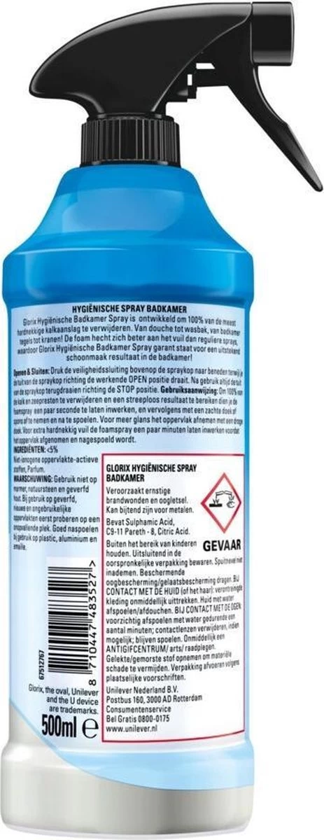 Glorix Hygiënische Badkamer Foamspray - 6 X 500 Ml - Voordeelverpakking 6 Glorix Hygiënische Badkamer Foamspray - 6 X 500 Ml - Voordeelverpakking - Afbeelding 4