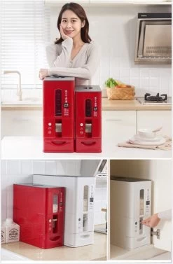 Merkloos TDR-Japans Rijst/Granen Container/Dispenser/ Opbergdoos - 6KG Inhoud - Wit -Winkel Voor Huishoudelijke Artikelen 787x1200 1