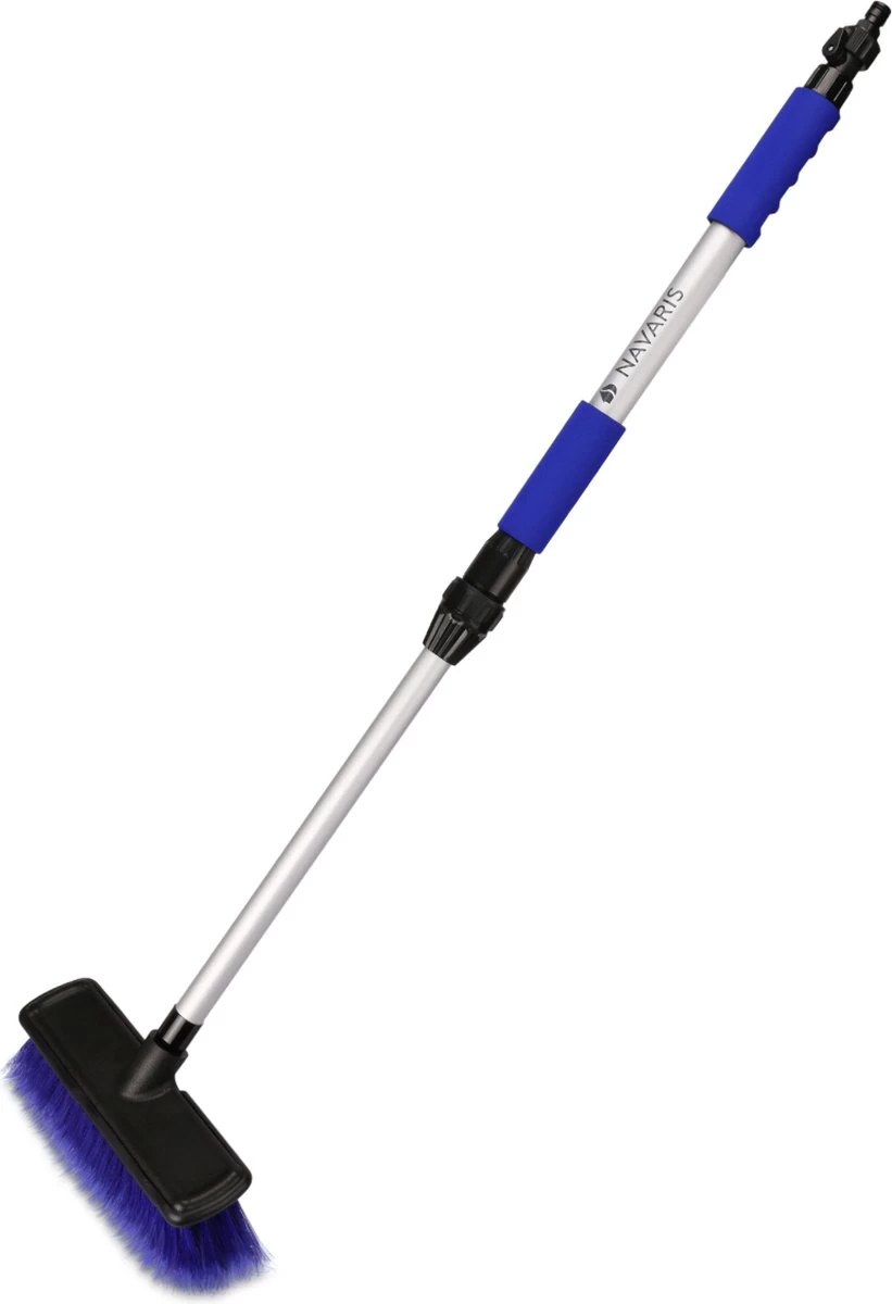 Navaris Telescopische Autowasborstel - Watergevoerde Wasborstel Voor Auto's En Ramen Met Uitschuifbare Lange Handgreep En Zachte Haren - Blauw 3 Navaris Telescopische Autowasborstel - Watergevoerde Wasborstel Voor Auto's En Ramen Met Uitschuifbare Lange Handgreep En Zachte Haren - Blauw