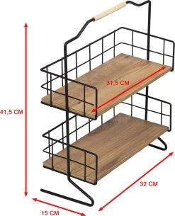 Metalen Keuken Etagere 2 Laags Van Naturn Living | Keuken Opbergrek | Kruidenpotjes Rek | Kruiden Organizer | Keuken Rek Specerijen | Mat Zwart -Winkel Voor Huishoudelijke Artikelen 971x1200